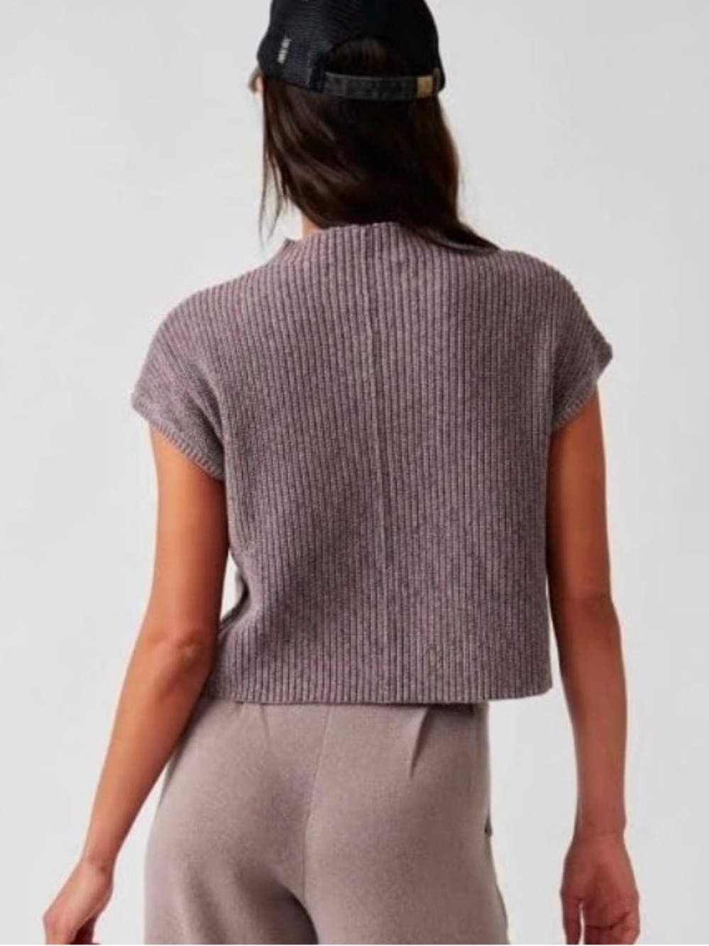 Free People Beach Freya Cropped Sweater Sleeveless, Boxy, Gray, Size Small - Picture 4 of 13